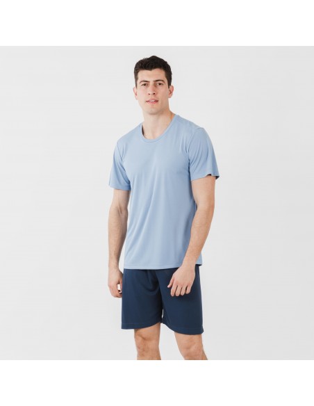 Conjunto desportivo curto técnico homem azul indigo - azul marinho