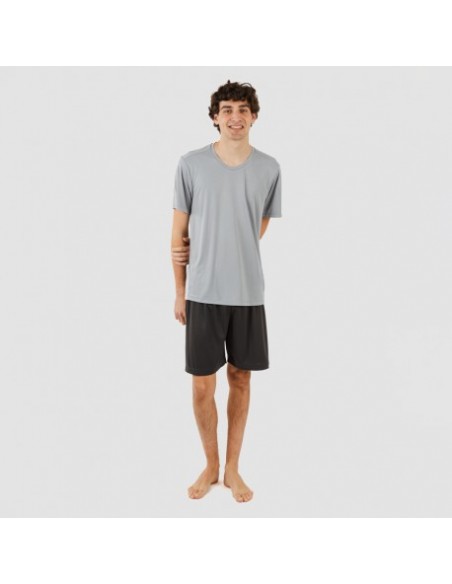 Conjunto desportivo curto técnico homem cinza perla - cinza marengo