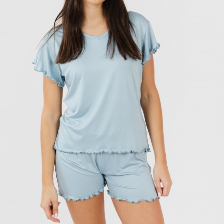 Pijama manga curta mulher soft lisos