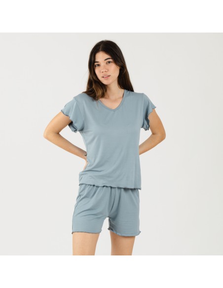 Pijama manga curta mulher soft lisos