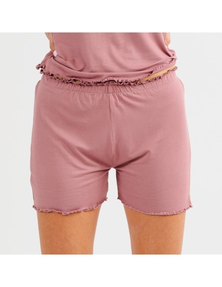 Pijama manga curta mulher soft lisos