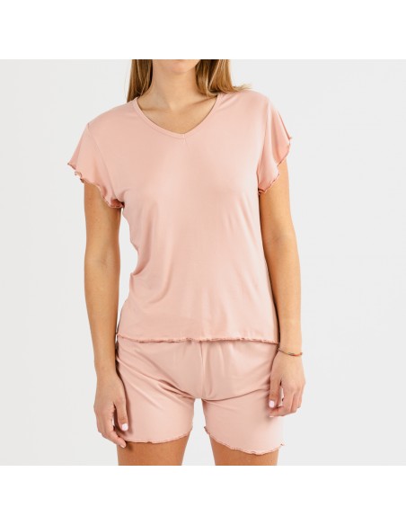 Pijama manga curta mulher soft lisos Pijama manga curta mulher soft lisos