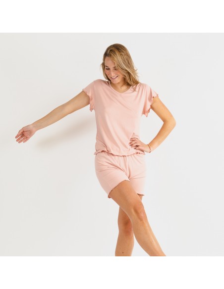 Pijama manga curta mulher soft lisos Pijama manga curta mulher soft lisos
