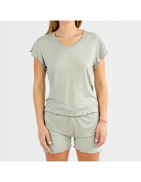 Pijama manga curta mulher soft lisos