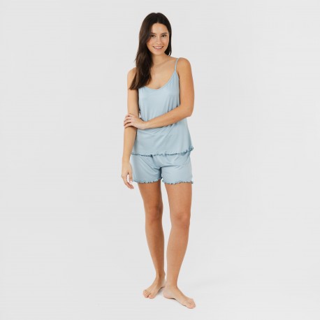 Pijama alças mulher soft liso