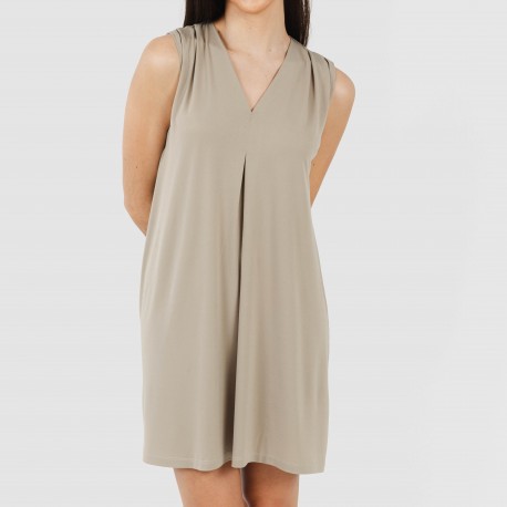 Vestido curto crepe liso