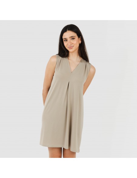 Vestido curto crepe liso Vestido curto crepe liso