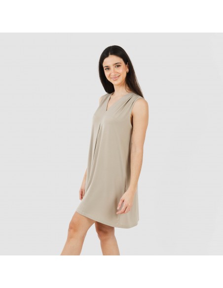 Vestido curto crepe liso Vestido curto crepe liso