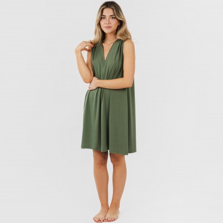 Vestido curto crepe liso