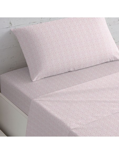 Jogo de lençóis Maddy malva rosa lencois-44-algodao