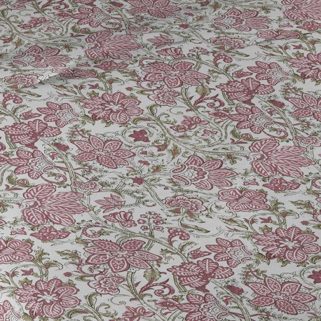 Jogo de lençóis algodão Camelia marsala