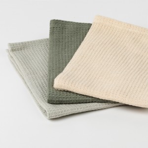 Conjunto 3 panos de cozinha algodão liso verde, natural e cinza