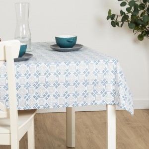 Toalha de mesa anti manchas Valme azul indigo