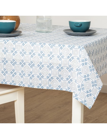 Toalha de mesa anti manchas Valme azul indigo