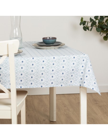 Toalha de mesa anti manchas Nevis azul indigo