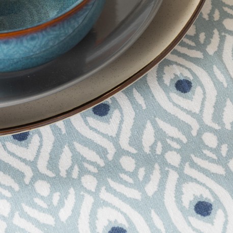 Toalha de mesa anti manchas Nevis azul indigo