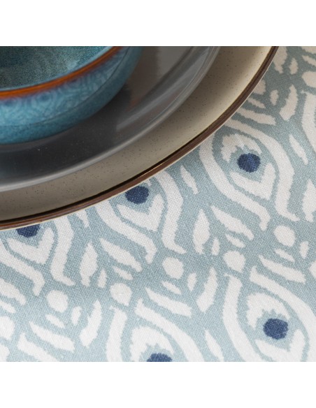 Toalha de mesa anti manchas Nevis azul indigo
