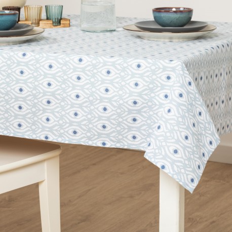Toalha de mesa anti manchas Nevis azul indigo