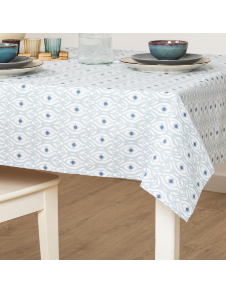 Toalha de mesa anti manchas Nevis azul indigo
