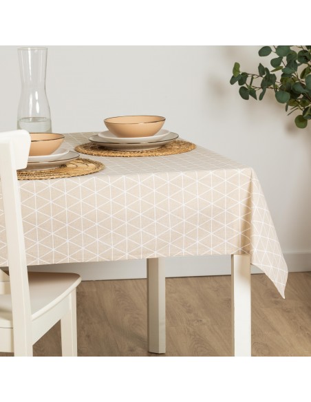 Toalha de mesa anti manchas Culia bege