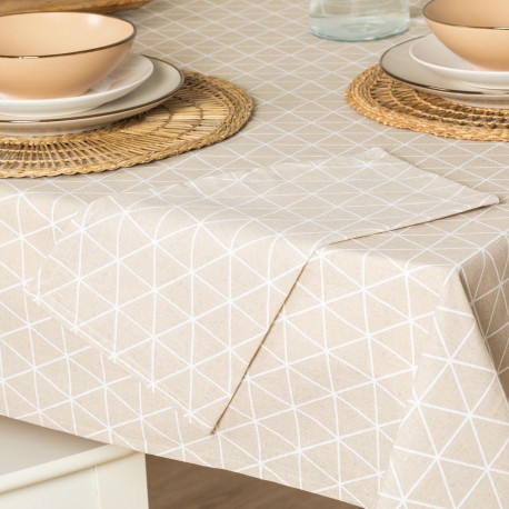Toalha de mesa anti manchas Culia bege