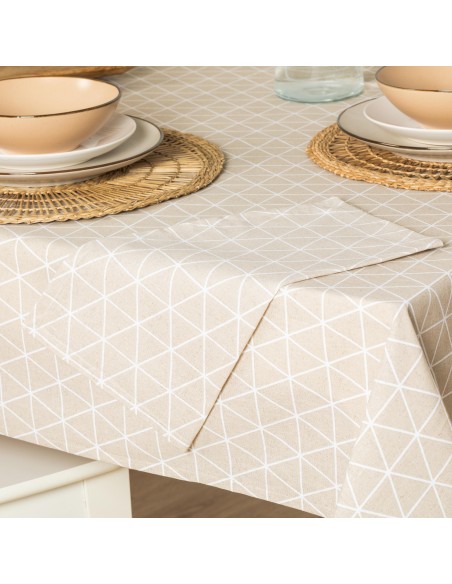 Toalha de mesa anti manchas Culia bege