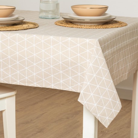 Toalha de mesa anti manchas Culia bege
