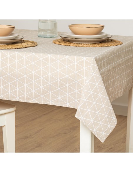 Toalha de mesa anti manchas Culia bege toalhas-de-mesa