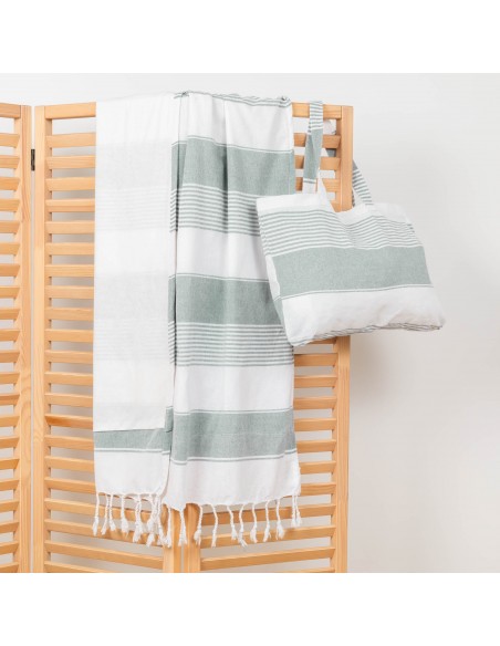 Pack Toalha Pareo + Bolsa Raya algodão