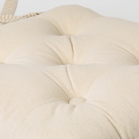 Almofada de cadeira botões algodão liso