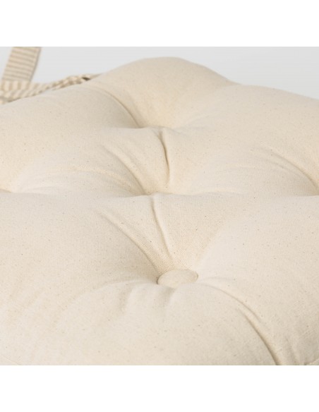 Almofada de cadeira botões algodão liso