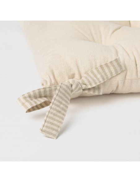 Almofada de cadeira botões algodão liso