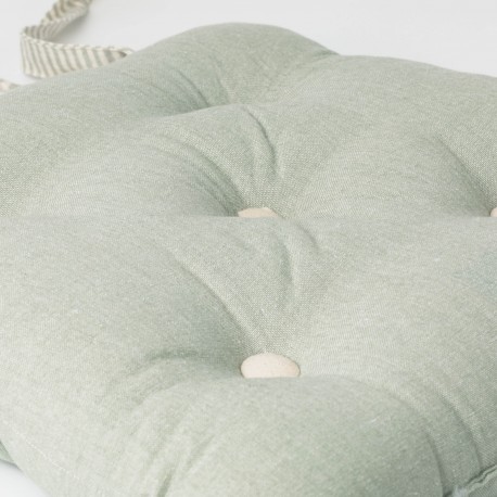 Almofada de cadeira botões algodão liso