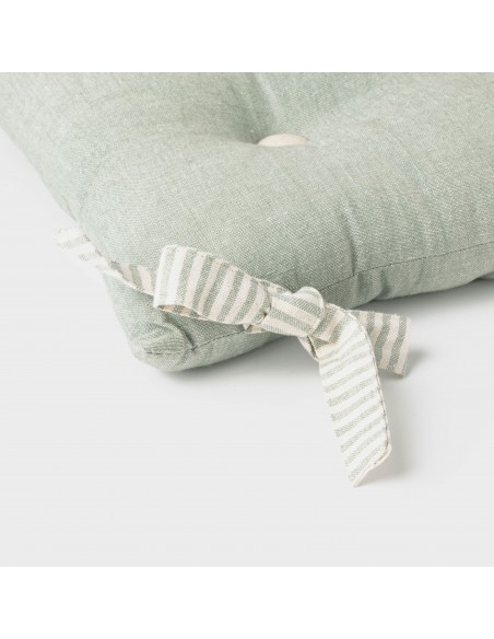 Almofada de cadeira botões algodão liso