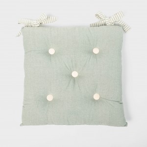 Almofada de cadeira botões algodão liso