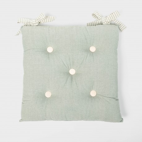 Almofada de cadeira botões algodão liso almofadas