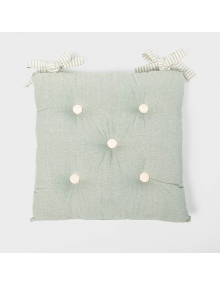 Almofada de cadeira botões algodão liso