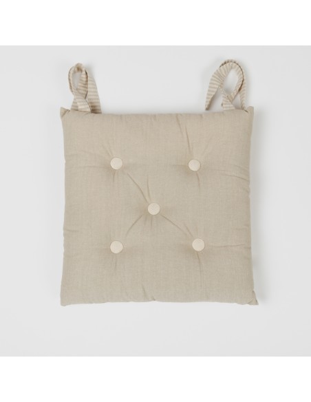 Almofada de cadeira botões algodão liso