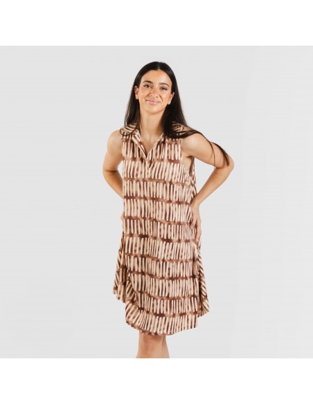 Vestido curto com gola e lapela soft Lemonade castanho Vestido curto com gola e lapela soft Lemonade castanho