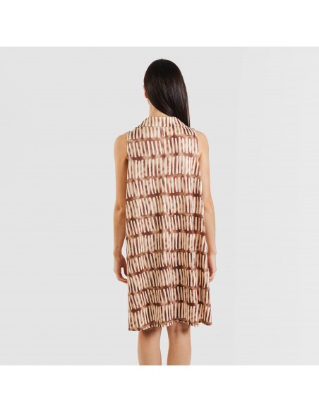 Vestido curto com gola e lapela soft Lemonade castanho Vestido curto com gola e lapela soft Lemonade castanho