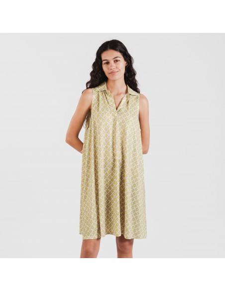 Vestido curto com gola e lapela soft Ohio verde lima Vestido curto com gola e lapela soft Ohio verde lima