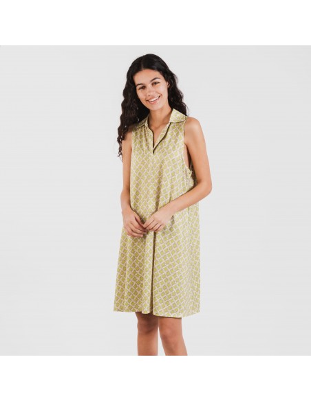 Vestido curto com gola e lapela soft Ohio verde lima Vestido curto com gola e lapela soft Ohio verde lima