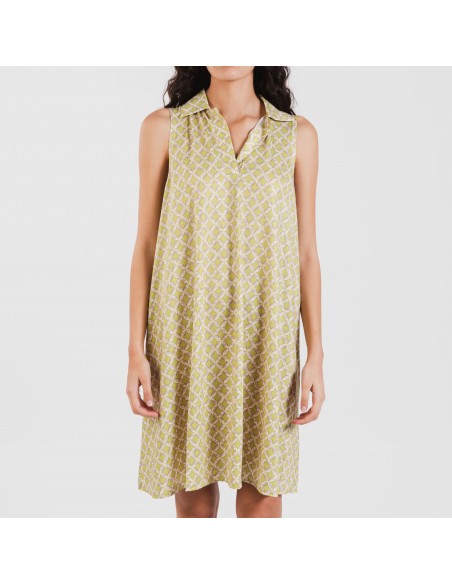 Vestido curto com gola e lapela soft Ohio verde lima Vestido curto com gola e lapela soft Ohio verde lima