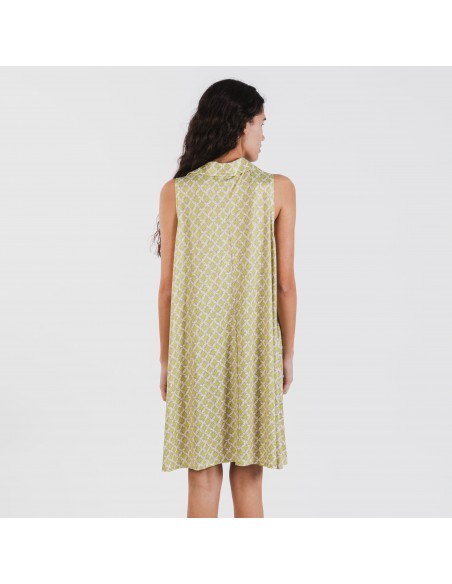 Vestido curto com gola e lapela soft Ohio verde lima Vestido curto com gola e lapela soft Ohio verde lima