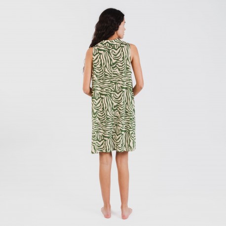 Vestido curto com gola e lapela soft Palmina verde