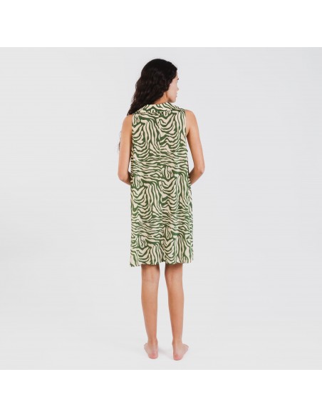 Vestido curto com gola e lapela soft Palmina verde