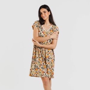 Vestido curto manga fluída crepe Cilian 2