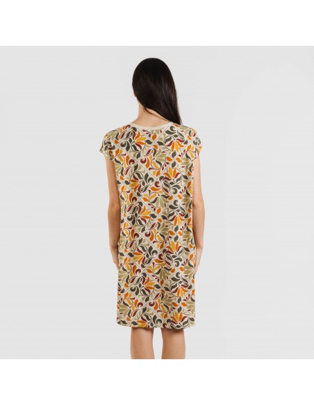 Vestido curto manga fluída crepe Cilian Vestido curto manga fluída crepe Cilian