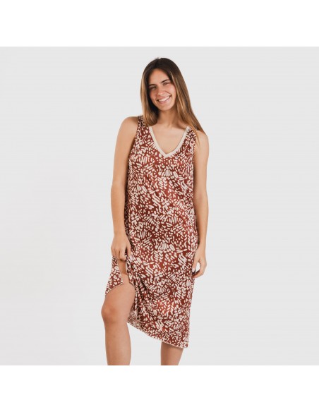 Vestido midi alças soft Miquela castanho Vestido midi alças soft Miquela castanho