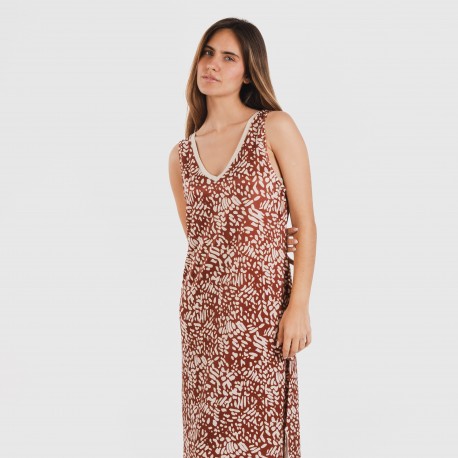 Vestido midi alças soft Miquela castanho